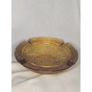 VTG Anchor Hocking Soreno Bird Nest Amber Glass Ashtray Mid Century Modern
